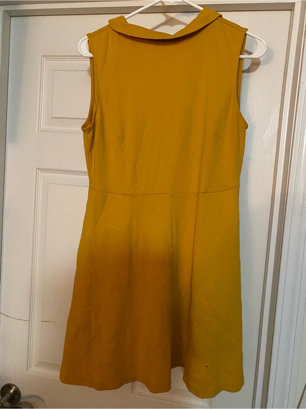 New York & Company Mustard Yellow Sleeveless Collared Mini Dress